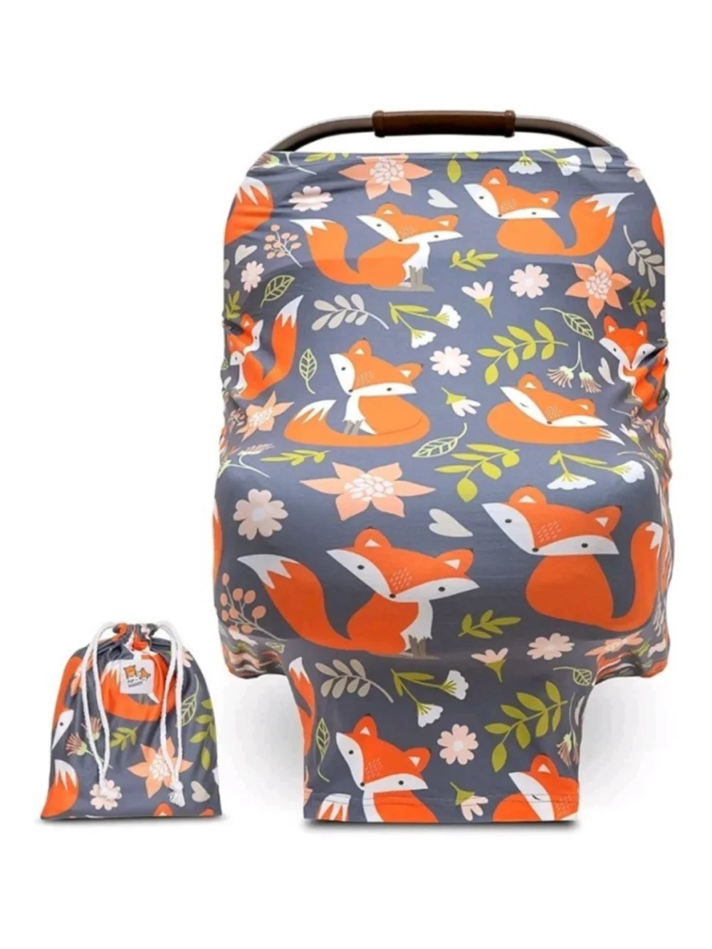 Pip + Hardy 5-in-1 Nursing Cover & Infant Car Seat Canopy - Forest Fox Theme